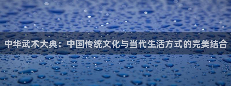球王会体育：中华武术大典：中国传统文化与当代生活方式的完美结合